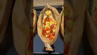 Идеальный ужин)! Стейк форели с гарниром в лодочке! #рецепты #shorts #cooking #ужин