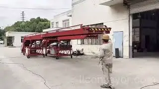loading 2 stage 9m elescopic Conveyor for Truck loading  unloading #conveyor #telescopicconveyor