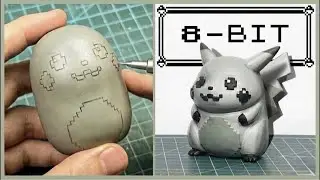 The Ultimate 8-bit Pikachu Sculpture (No 3D Print!) [kiArt]