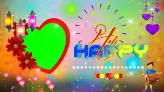 Holi green screen video 2023 new | Happy holi green screen new
