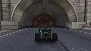 Benefactor BR8 upside down in Mount Chiliad tunnel