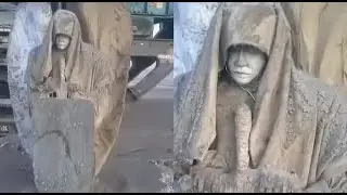 Fallen Angel with a Sword and Shield was found by Miners in Siberia 