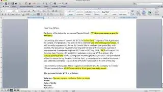 Visitor Visa Invitation Letter