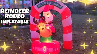 Funny Reindeer Rodeo Animated Christmas Inflatable Unboxing! Holiday Blow ups 
