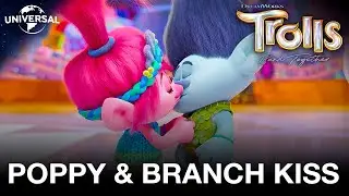 Poppy and Branch Kiss Scene in Trolls 3 Band Together