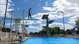DIVING BOARD TRICKS INTO POOL!!