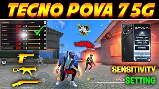 Free Fire Headshot Setting ✅ || Tecno Pova 7 5g Sensitivity Setting 😱 [ Secret Sensitivity ] FF