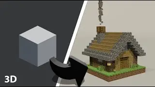Building of MINECRAFT House in 3D