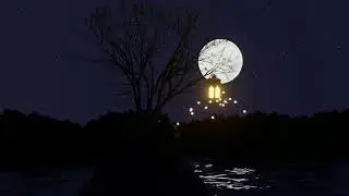 Moths and a lamp. Blender animation.