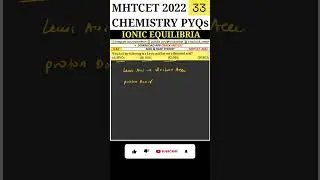 IONIC EQUILIBRIA | 12th Chemistry | MHTCET 2022  PYQs Solving | Q.82 #shorts#mhtcet #mhtcetpyqs #hsc