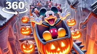 Mickey Mouse 360° Roller Coaster in VR! (Disney Halloween 2024)