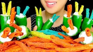 JALAPENOS WITH CREAM CHEESE AND TAKIS | TAKIS ASMR | EATING ASMR | TracyN ASMR
