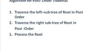 Binary Tree Traversal(Post Order) in Data Structure