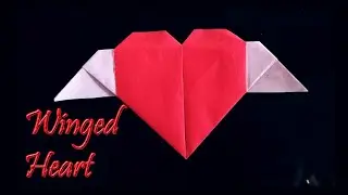 Origami winged heart - easy -   a4 colour paper