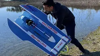 How To Make Atlas Van Lines Hydroplane RC Speed Boat  - Twin Brushless Motor RC Hydroplane Boat