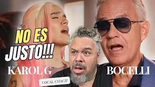 ANDREA BOCELLI & KAROL G - VIVO POR ELLA - VOCAL COACH REACCIONA! #karolg #andreabocelli #reaccion