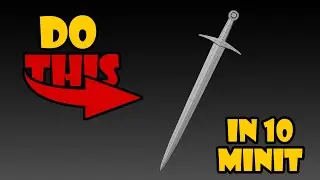 Modeling A Low Poly Sword In 10 Minute #3dmodeling #blender #challenge