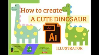 How to create the cute dinosaur using Illustrator |Illustrator tut