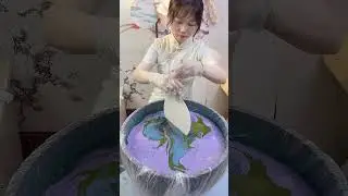 Making Chinese hand-painted fans, half natural, half artificial. #painting #art #diy