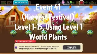 PvZ2 Thymed Event (Harvest Festival)(Event 41)(13 Days), Level 1-15, Level 1 Plants - Gameplay