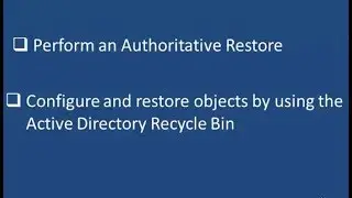 Restore AD Objects using AD Recycle Bin and Authoritative Restore - Etechtraining.com