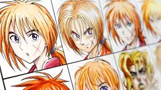 Drawing Kenshin in Different 12 Anime Styles‖Rurouni Kenshin