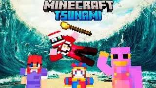 The Amazing Digital Circus Characters VS TSUNAMI Minecraft