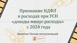 Признание НДФЛ в расходах при УСН «доходы минус расходы» с 2024 года