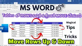 HOW TO MOVE TABLE ROWS UP AND DOWN IN MS WORD  | MAGICAL SHORTCUT TO MOVE ROW AND COLUMN IN TABLE