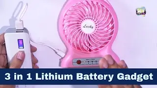 Portable Electric Fan 3 in 1 Rechargeable Lithium Battery Gadget