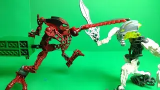 Stop Motion fight test for Bionicle Mata Nui Rising: Vultraz and Mazeka