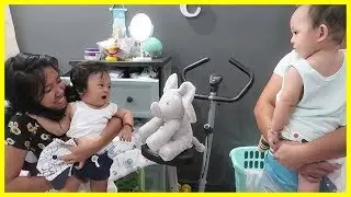 Baby Sam's vs. Baby Zac's Reaction to Singing Elephant
