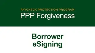 PPP Forgiveness - Borrower eSigning