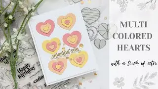Multi-Colored Hearts Card