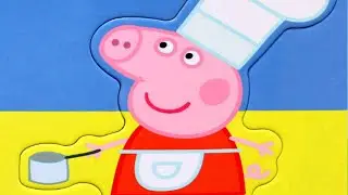 Peppa pig and Freddy Fox - play puzzle for kids with cartoon characters Peppa Pig