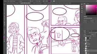 Yuna and Kawachan Comic - Page One Inking Livesteam (Part Two)