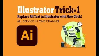 All text replace one click by illustrator