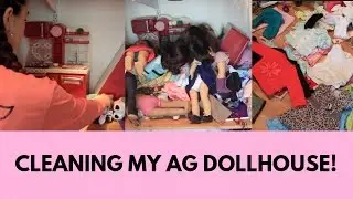 Cleaning my American Girl Dollhouse!