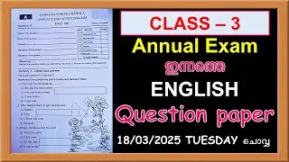 CLASS 3 ENGLISH ANNUAL EXAM 2025  TODAY'S QUESTION PAPER | STD 3 TODAY'S ANSWER KEY