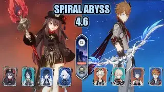 Plunge Hu Tao Double Hydro & International Childe spiral abyss 4.6 floor 12 game play