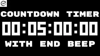 5 Minute Countdown Timer with end Beep/Buzzer in 4K