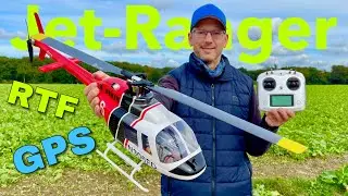 FlyWing Bell 206 Jet-Ranger V3 GPS RTF Helicopter for Beginners | Video review with flight