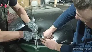 Установка защиты дна(чешуи) на аэролодку ЛАНИ.