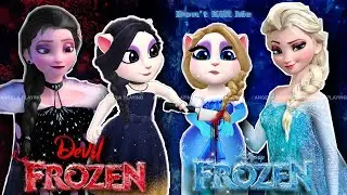 My Talking Angela 2 | Bad Elsa killed Good Elsa | Devil Frozen Elsa Vs Frozen Queen Elsa | Cosplay 🖤