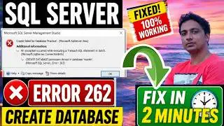 CREATE DATABASE permission denied in database 'master'. (Microsoft SQL Server, Error: 262)