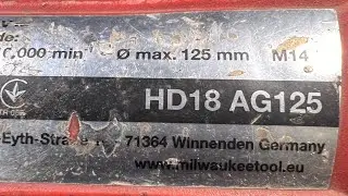 Brent Milwaukee vinkelsliper HD18 AG125
