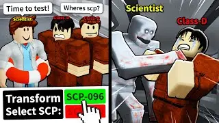 Roblox SCP transform trolling.. (Area 02 Update)