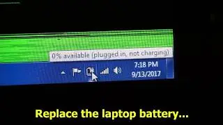 Dead laptop battery (0% available, Plugged in, Not charging)