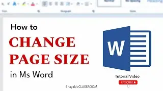 How to Change Page Size in MS Word || MS Word for Beginners