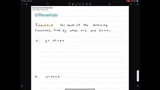 Finding the differential of a function f.